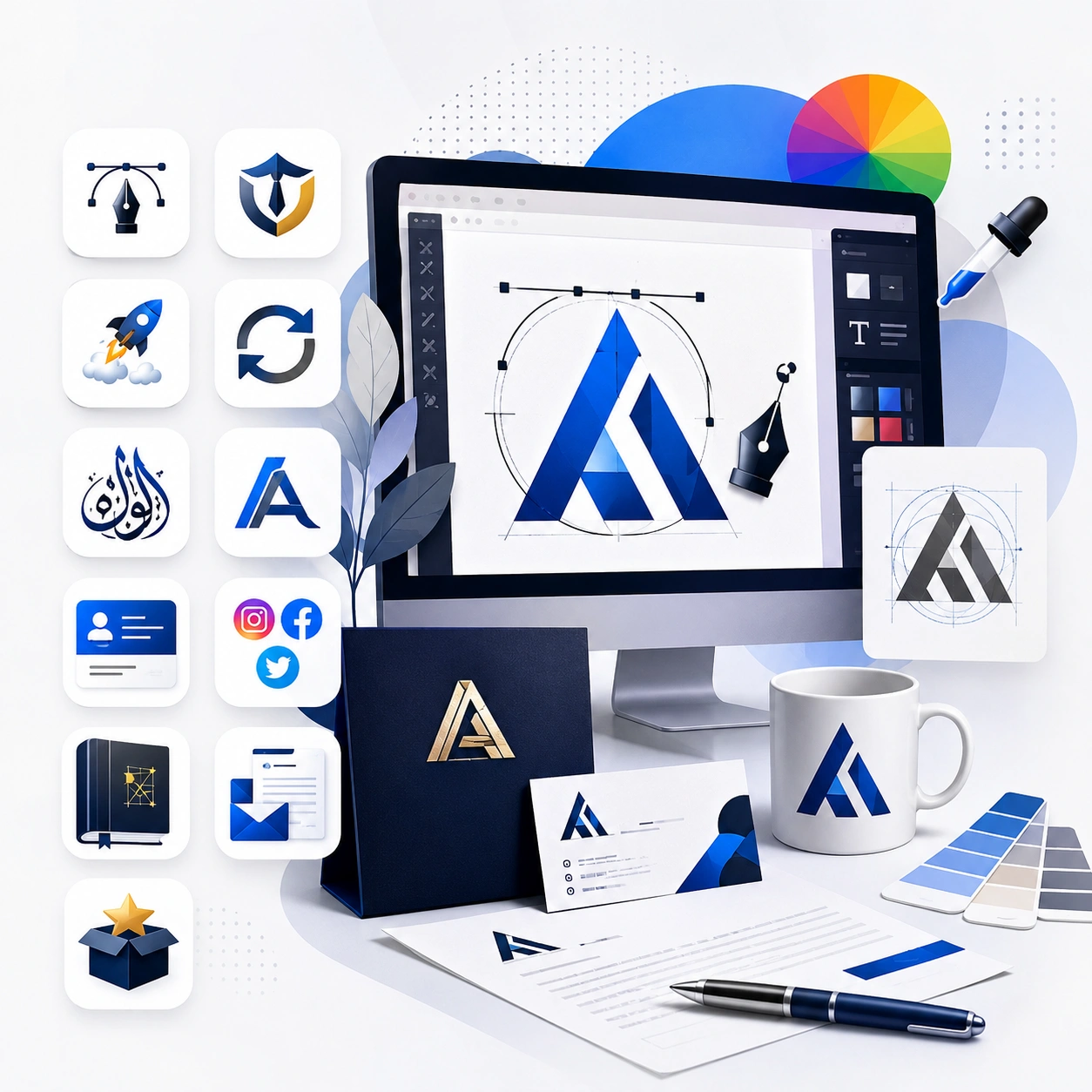 Professional logo design services in Dubai creating unique and memorable brand identities