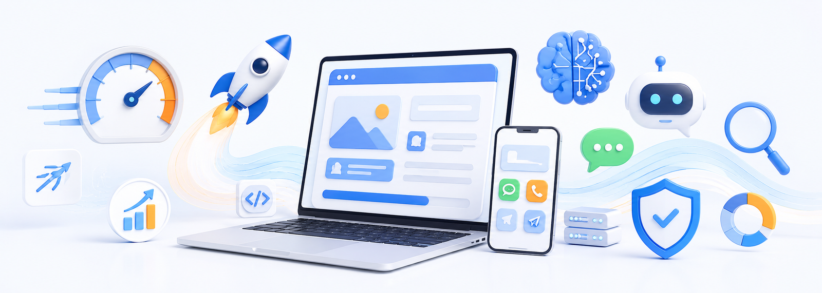 2026 web design trends for Dubai businesses — fast, AI-personalized website shown on desktop and mobile screens