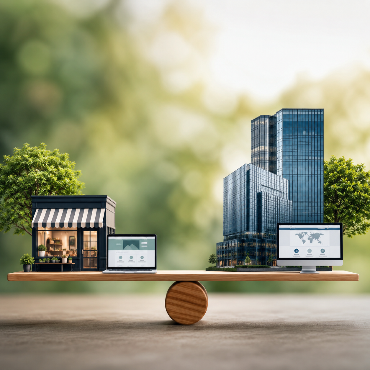 Small businesses and large companies gaining an advantage through professional websites